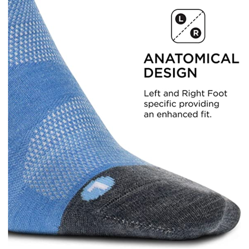 Feetures Merino 10 Ultralight No Show Tab Socks  Aurora Blue XL-2